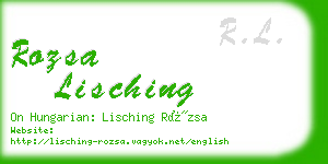 rozsa lisching business card